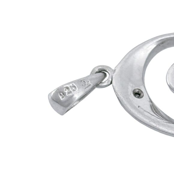 Oval Mother and Child Diamond Pendant | Vintage Sterling Silver 925 - Picture 6 of 8